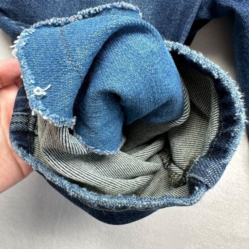 Judy Blue Womens Mid Rise Buffalo Plaid Distressed Jeans Size 14W Stretch Ankle - Picture 7 of 13